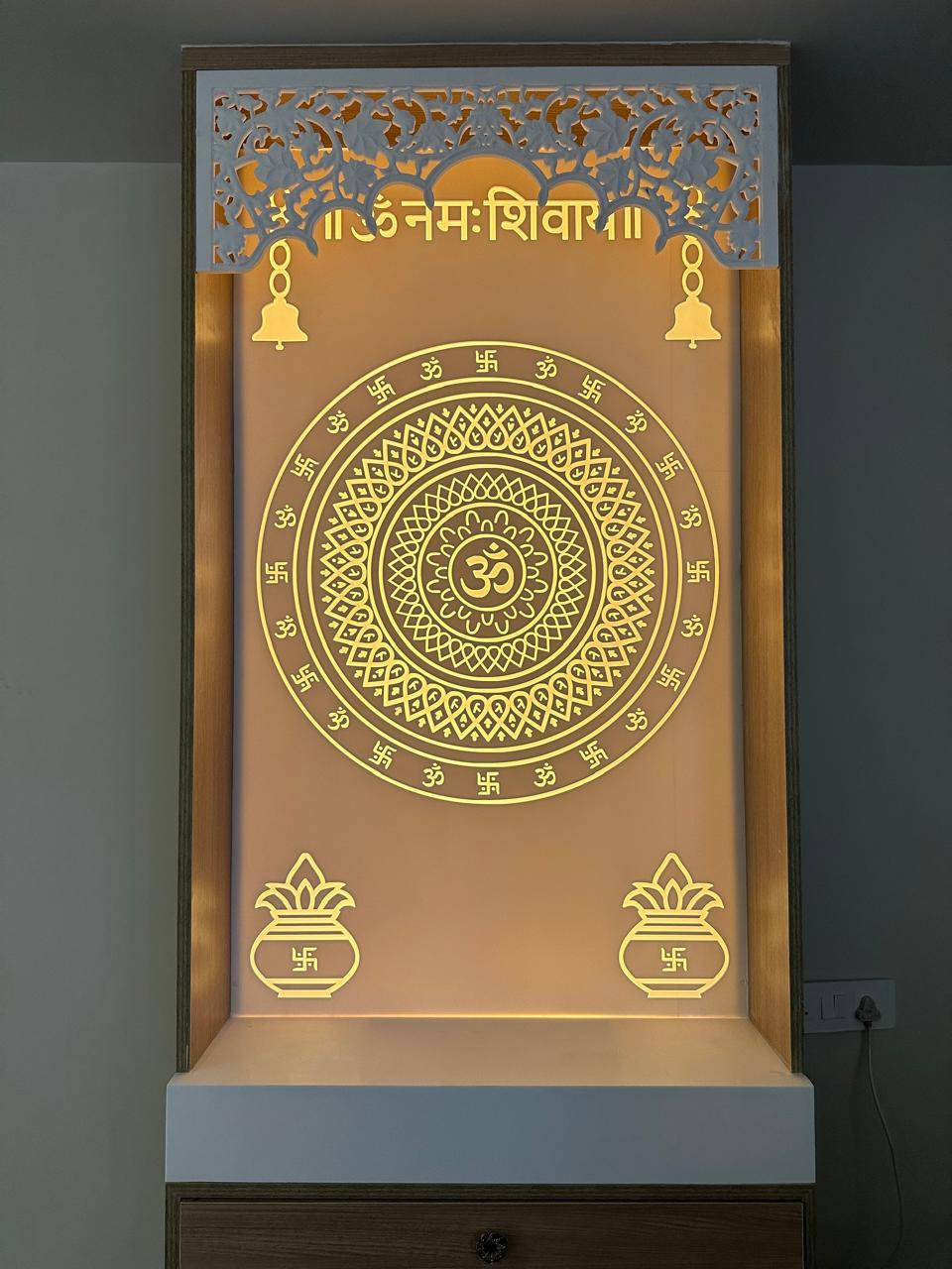 Wall Mounter Corian Temple, Home Temple, Corian Temple, Corian Temple Wall 