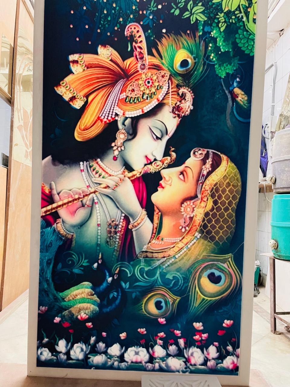 Ganesh Ji Om Panel Corian Mandir Design for Home Temple